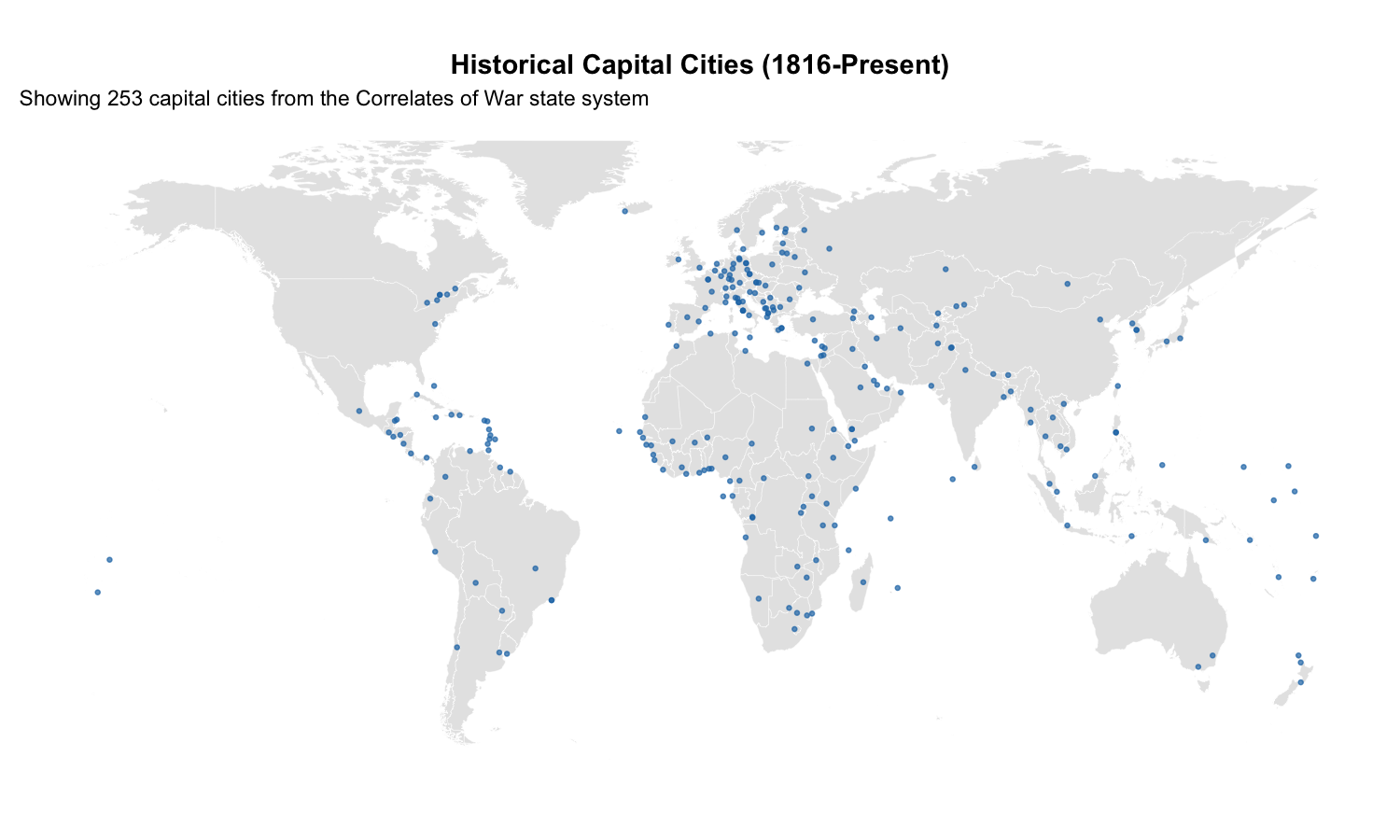 Historical Capital Cities Map